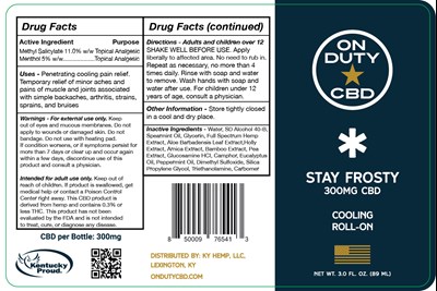 Cooling Roll On (Od 300mg Stay Frosty Roll On)